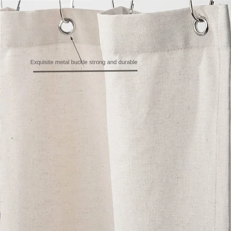 Linen Plain Simple Splicing Skirt Bathroom Shower Curtain Cotton Waterproof Shower Curtain Curtain Shower Curtains