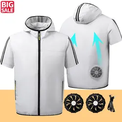 Chaleco de refrigeración para hombre y mujer, ropa de aire acondicionado para senderismo, chaqueta de ventilador para pesca, Verano