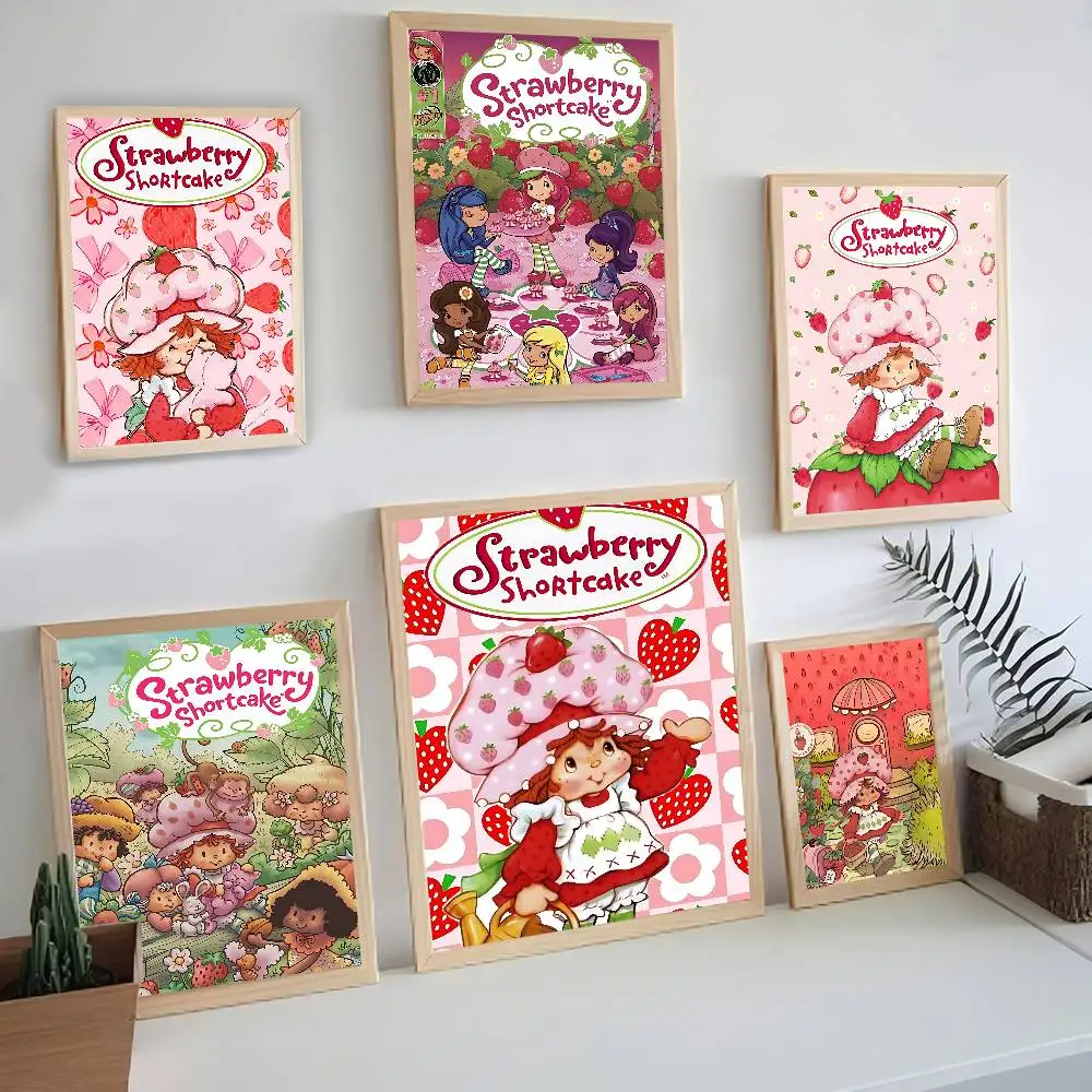 S-Strawberry-shortcake girl Anime Posters Sticky HD Quality Wall Art Retro Posters for Home Room Wall Decor