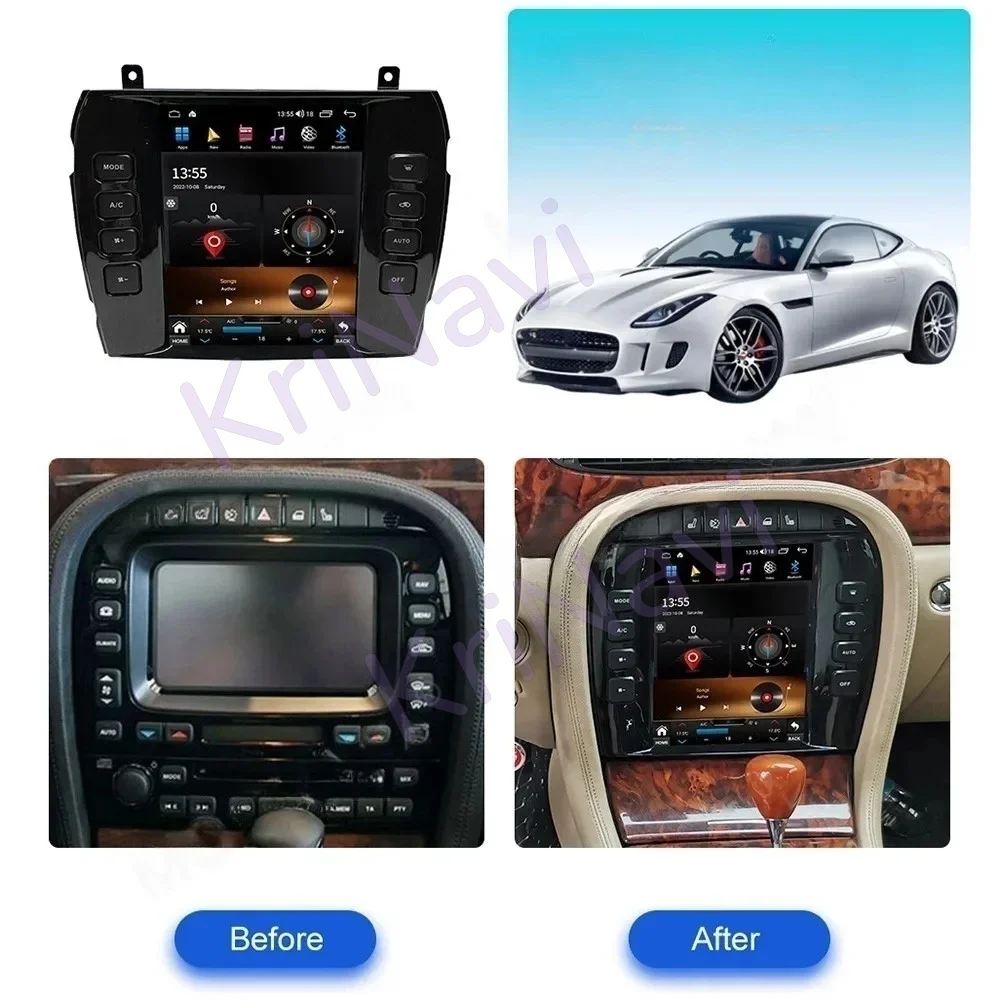 For Jaguar XJ X-TYPE S-TYPE 2005-2011 Navigation GPS Car Radio Multimedia DVD Video Player Stereo 4G WIFI Android Auto carplay view 5