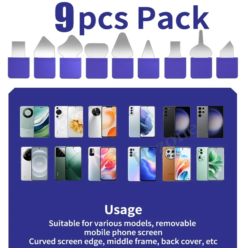Mecánico 009 Kit de cuchillas de palanca ultrafinas, mango de silicona antideslizante, herramienta de apertura de palanca para pantalla de IPhone, cubierta trasera, eliminación de batería