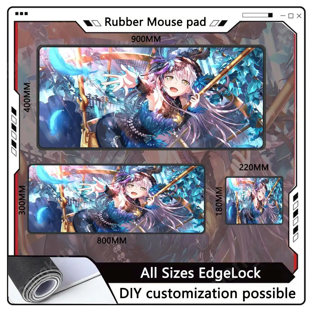 BanGDream！AveMujica Office gadgets Mouse Pads Cute Stuff Kawaii Non-Slip Fashion Rubber Edge computer mat locking Mousemat