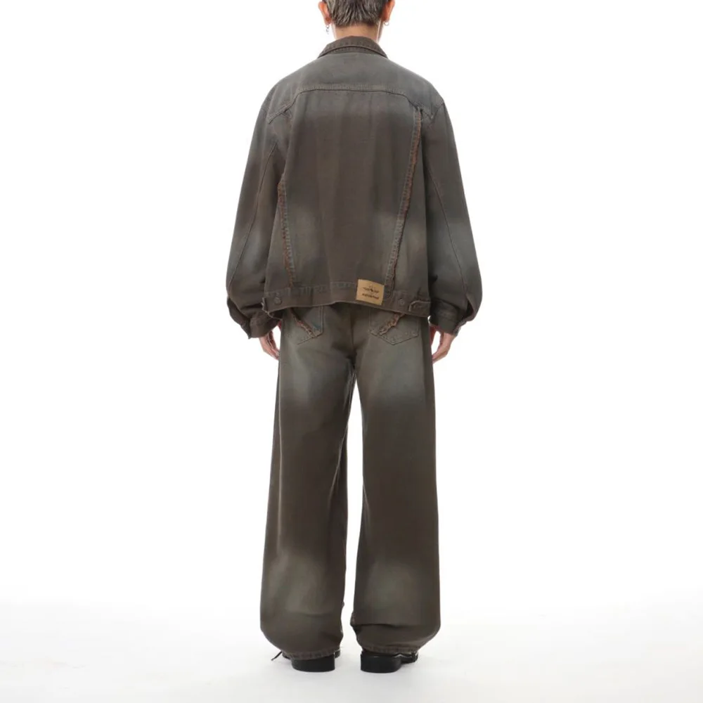 Mens Jeans Washed Casual Pants Spring And Autumn Niche American Streetwear Retro Versatile Trendy Trousers Men'S Clothing 2024