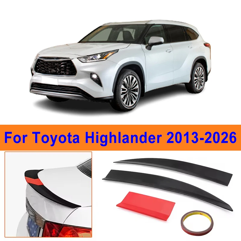 

For Toyota Highlander 2013-2026 3-Section ABS Rear Trunk Spoiler 115-125cm Adjustable Sports Decor Top Wing Car Exterior Parts