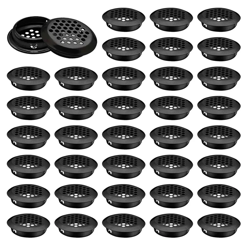 B08B-Air Vent Louver, 150Pcs 35Mm Stainless Steel Round Mesh Hole Circular Soffit Vent For Wardrobe Drawer Bookcase Kitchen