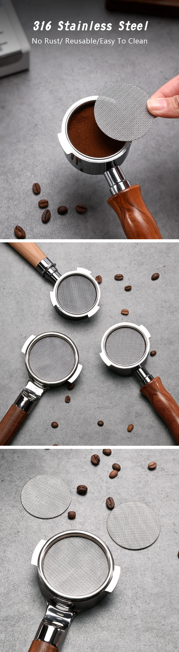 Wiederverwendbarer Espresso-Puck-Siebfilter, Kontakt-Duschsieb für 51 mm, 54 mm, 58 mm Breville Siebträger, Barista-Maschinenzubehör – Detail 7