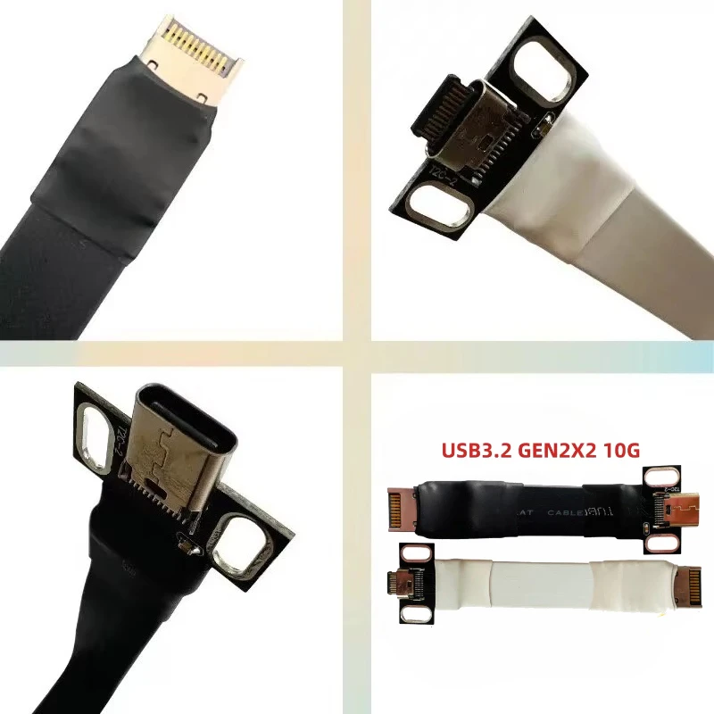 USB 3.2 GEN2X2 10G Type-E Male To Type-C Female Extension Cable Internal USB 3.1 Type E C Interfaces Front Panel For Motherboard