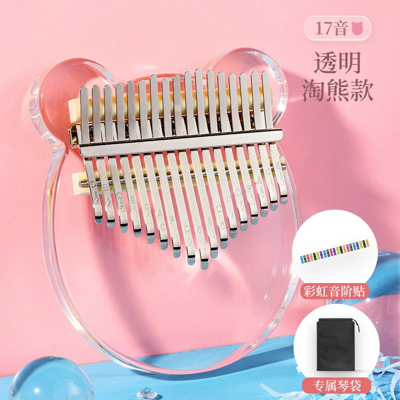 HLURU Kalimba 17 21 Key Thumb Piano Crystal Acrylic Kalimba 17 21 Key Finger Piano For Beginners And Child Keyboard Instrument