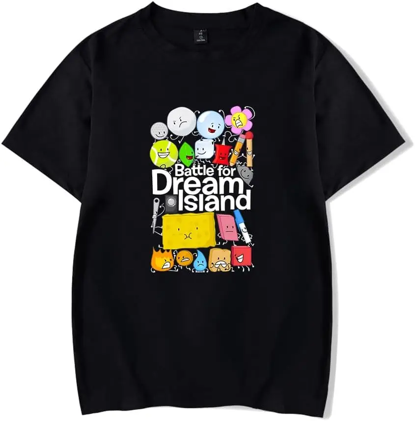 Jacknjellify Merch Shirt Battle For Dream Lsland Logo Poster Tracksuit Short Sleeve Shirt BFDI Tee