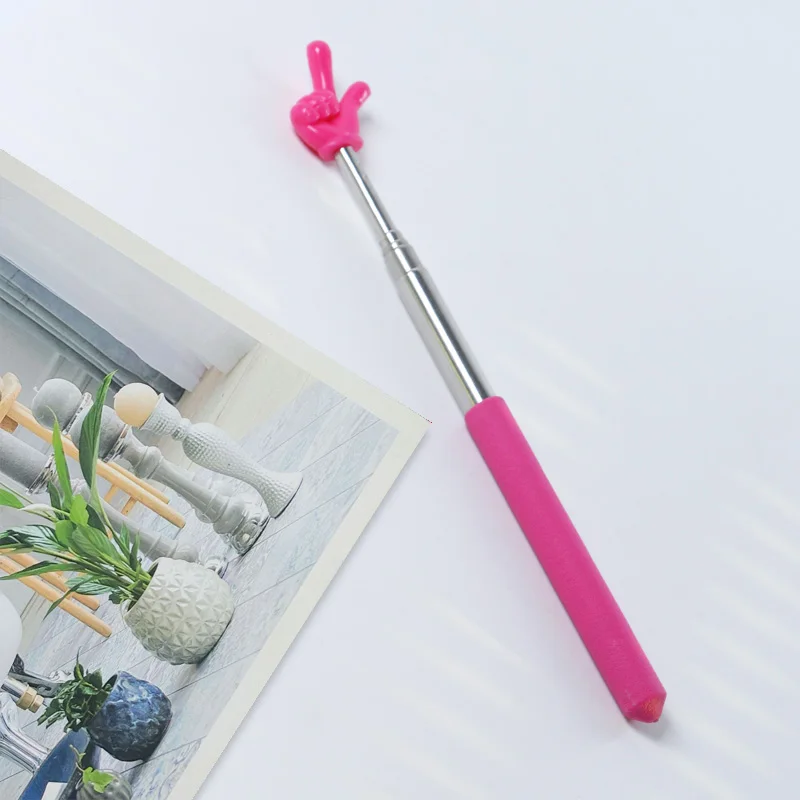 1Pc Intrekbare Leraar Pointer Vinger Ontwerp Roestvrij Staal Telescopische School Onderwijs Pointer Stick Leraar Levert Klasse