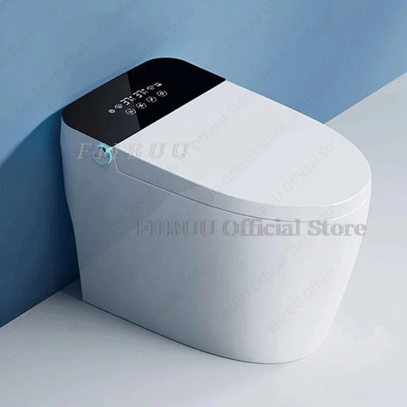 Luxury Smart Toilet with Built-in Water Tank Heating Seat Extended Length Flushing Night Light Soft Close Cover