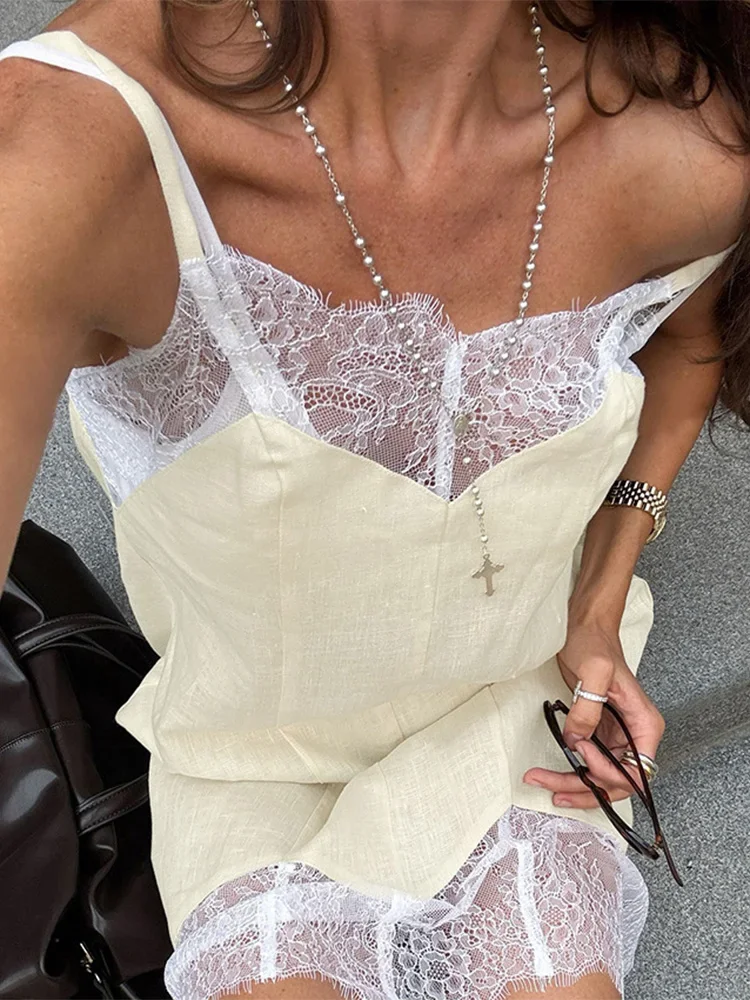 

2025 Party Club Hollow Out Beach Mini Dress Casual Lace Slip Dress For Women Sexy See Through Boho Off Shoulder Short Dresses