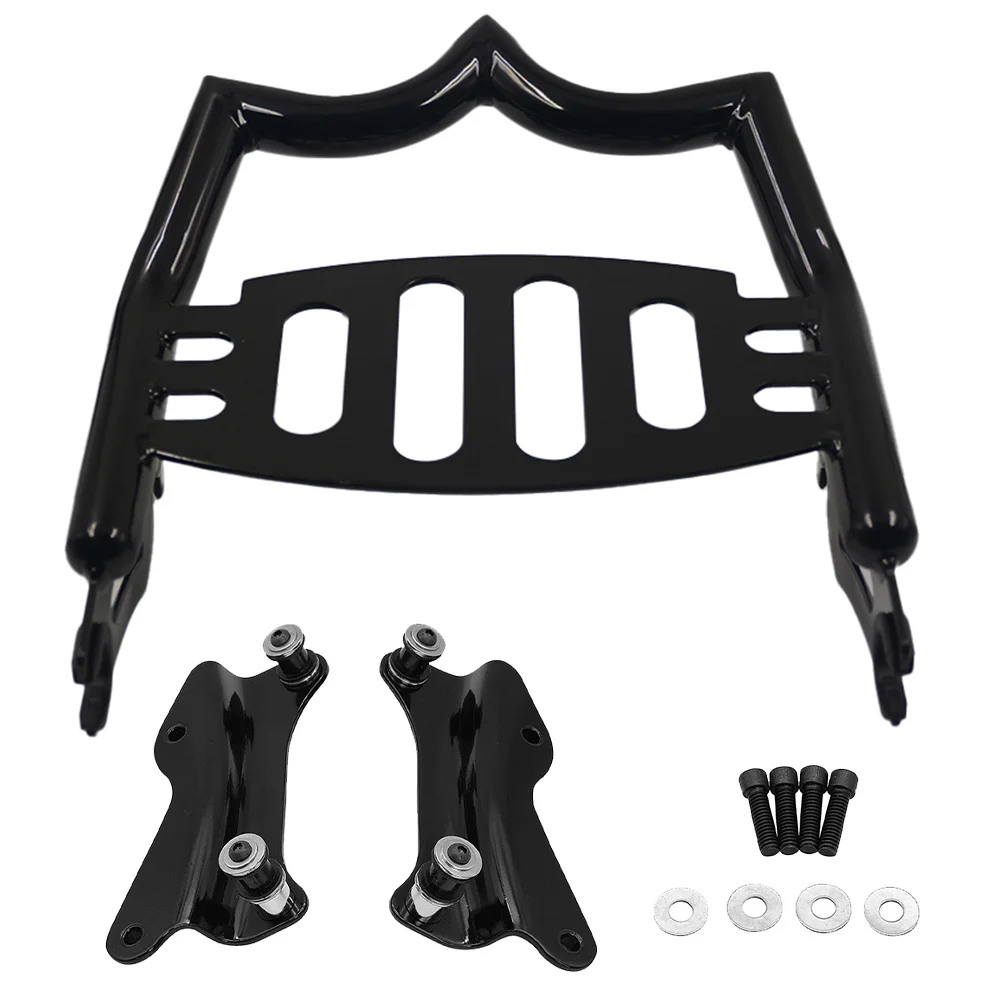 

Motorcycle Accessories Solid Steel Crown Style Luggage Rack&Docking Hardware Kits for Harley Road King Road Glide 2009-2024