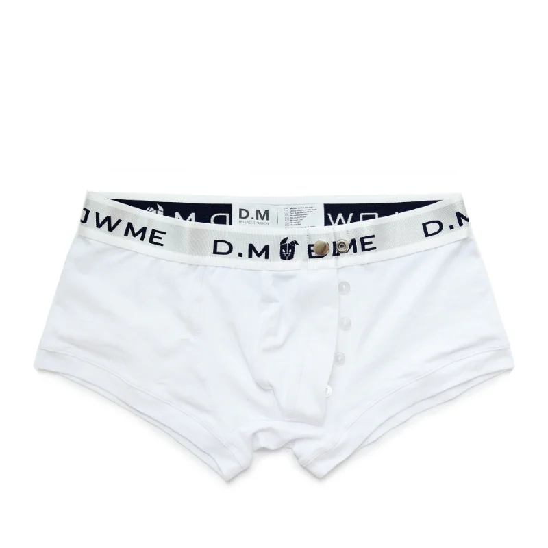 Men\'s Underwear Low Rise Sexy Personality Boxer Business Button Design Boyshort Fashion Soft Boxer Cotton Letters Panties