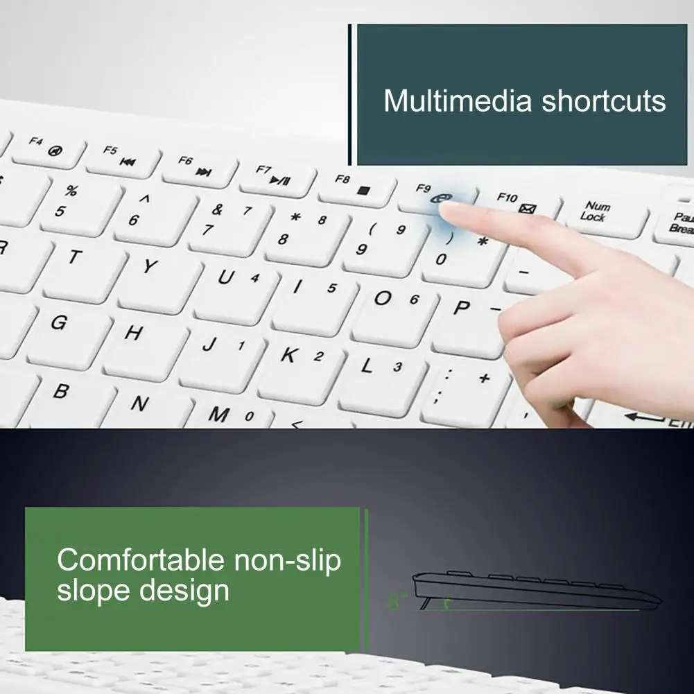 K-03 لوحة مفاتيح وماوس اللاسلكية مجموعة المحمولة التوصيل اللعب الميكانيكية لوحة المفاتيح ماوس لجهاز الكمبيوتر المحمول لوحة المفاتيح الماوس مجموعة #5