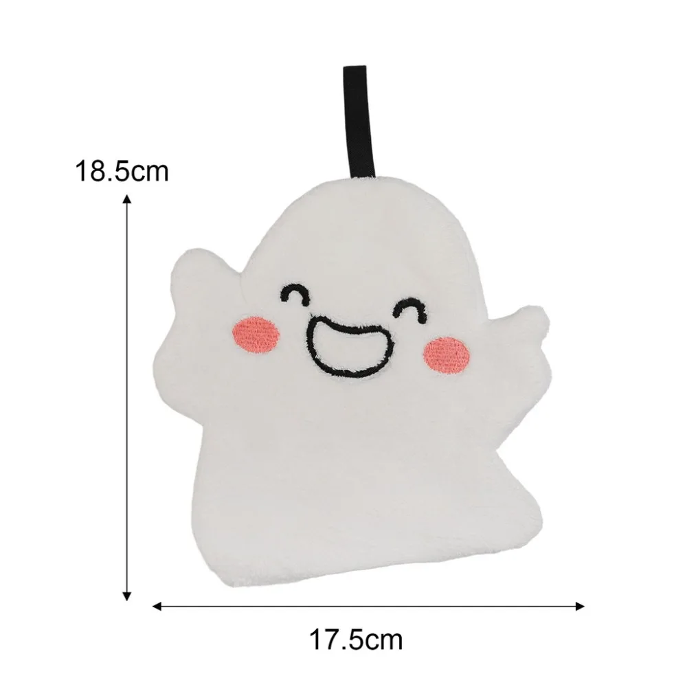 

Comfortable Coral Velvet Halloween Towels Hanging Soft Ghost Hand Washrags Absorbent Hand Towel