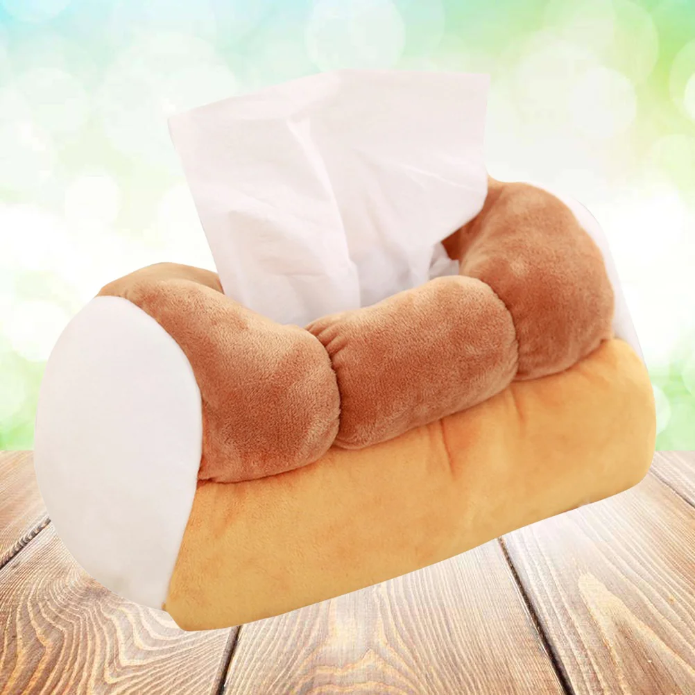 Simulation Toast Tissue Box Plush Creative Bread Paper Holder Napkin Container for Home Car Cafe plush tissue holder