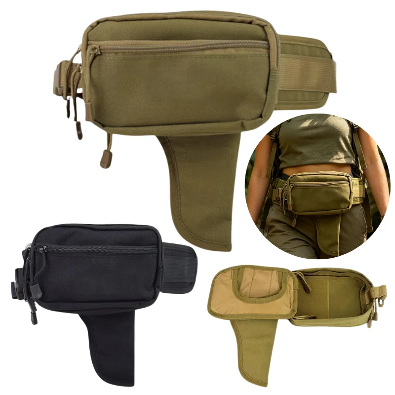 Oxford Cloth Waterproof Men's Waist Bag Outdoor Tactical Bag Adjustable Tactical Belt Bag for Hunting Camping Running Riding