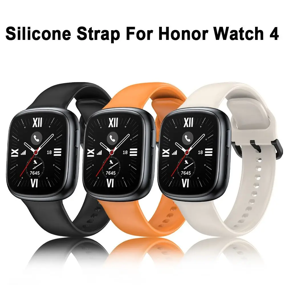 Vervangende Siliconen Band Soft Watch Smart Polsband Accessoires Horlogeband Armband Voor Honor Watch 4 Smart Watch