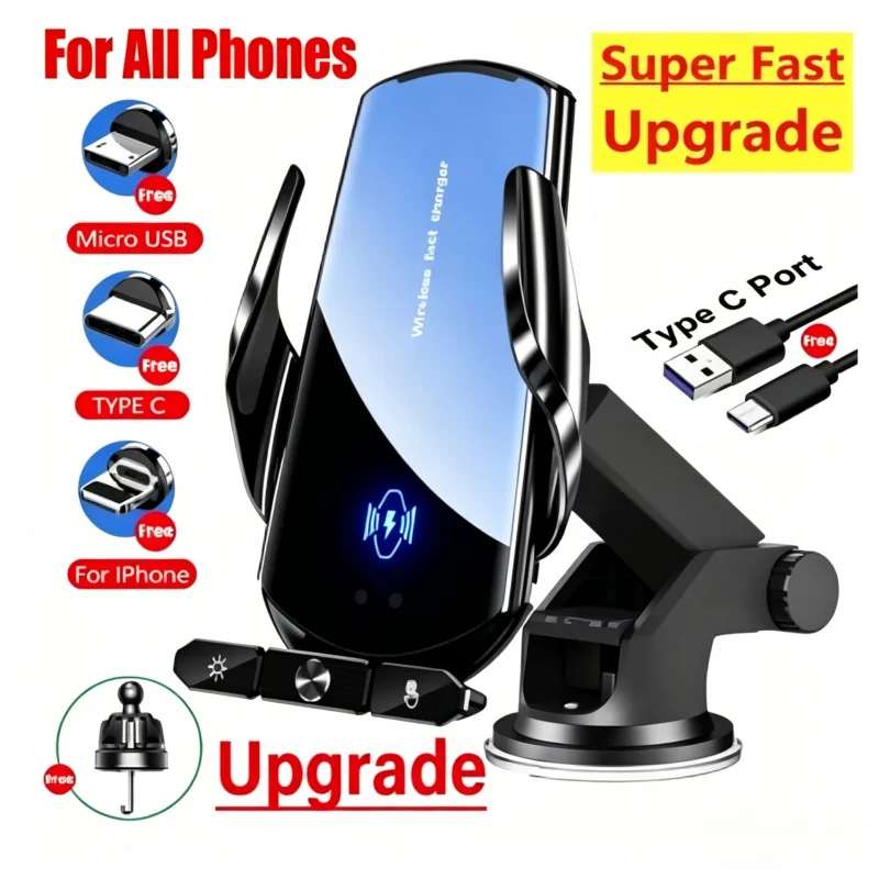 Auto Magnetic Air Vent Car Wireless Charger Phone Holder Fast Charging Stand for iPhone Samsung Xiaomi