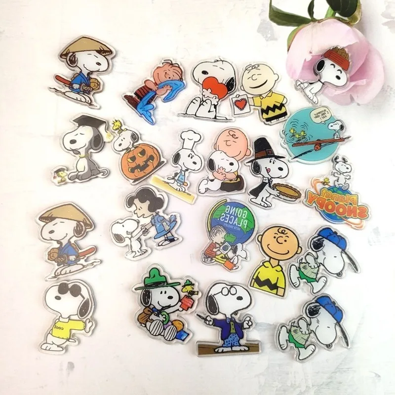 Snoopy Cute Cartoon Magnetic Stickers Toy Refrigerator Magnets Acrylic Magnetic Stickers Home Waterproof Decorative Stickers