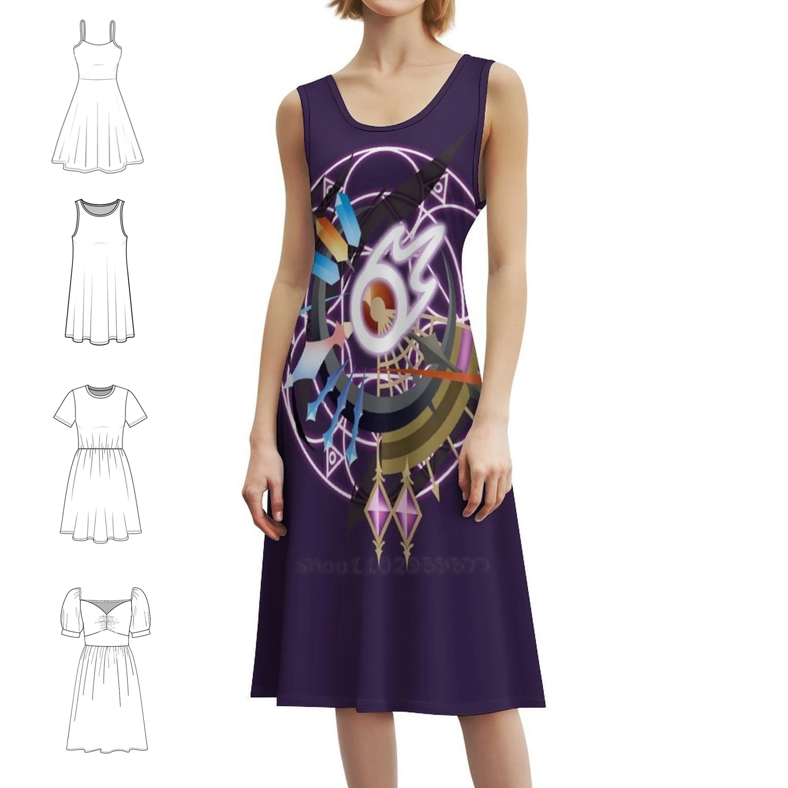 Ffxiv أسود ماج وظيفة حصيرة الأزهار سموك فستان للنساء الربيع الصيف فستان كاجوال للحزب Ffxiv فاينل فانتسي Xiv النهائي