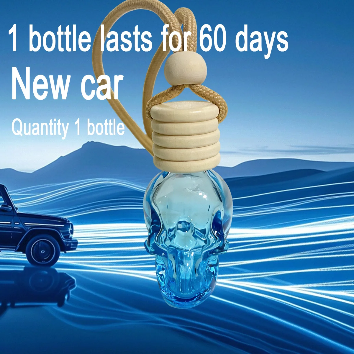 Skull Shaped Bottle Car Aromatherapy, Plant Essential Oil, Air Cleaner, Diffuser Humidifier, Multi-Purpose.