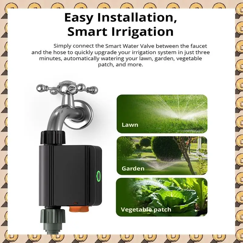 Zigbee Smart Water Valve Smart Timing Irrigation Switch IP55 Automatic Irrigation Easy Install Remote Control B