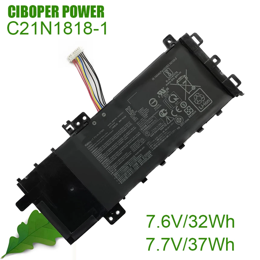 CP Laptop Battery C21N1818 B21N1818 32/37Wh For 14 15 Series X412DA A412FA X412FJ R424FA X509JA X509MA X509UA X512UB F509FA