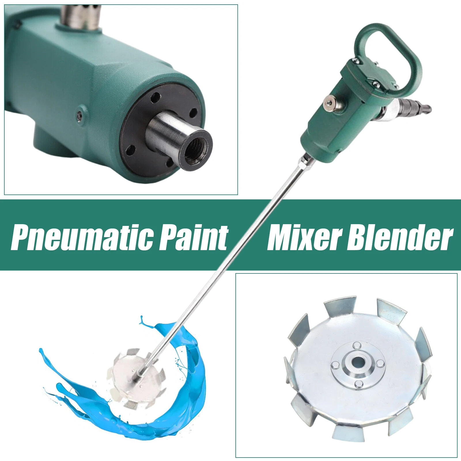 

Pneumatic Paint Mixer Air Agitator Blender Stirrer Tank Barrel Mix Tool Portable 2500 RPM