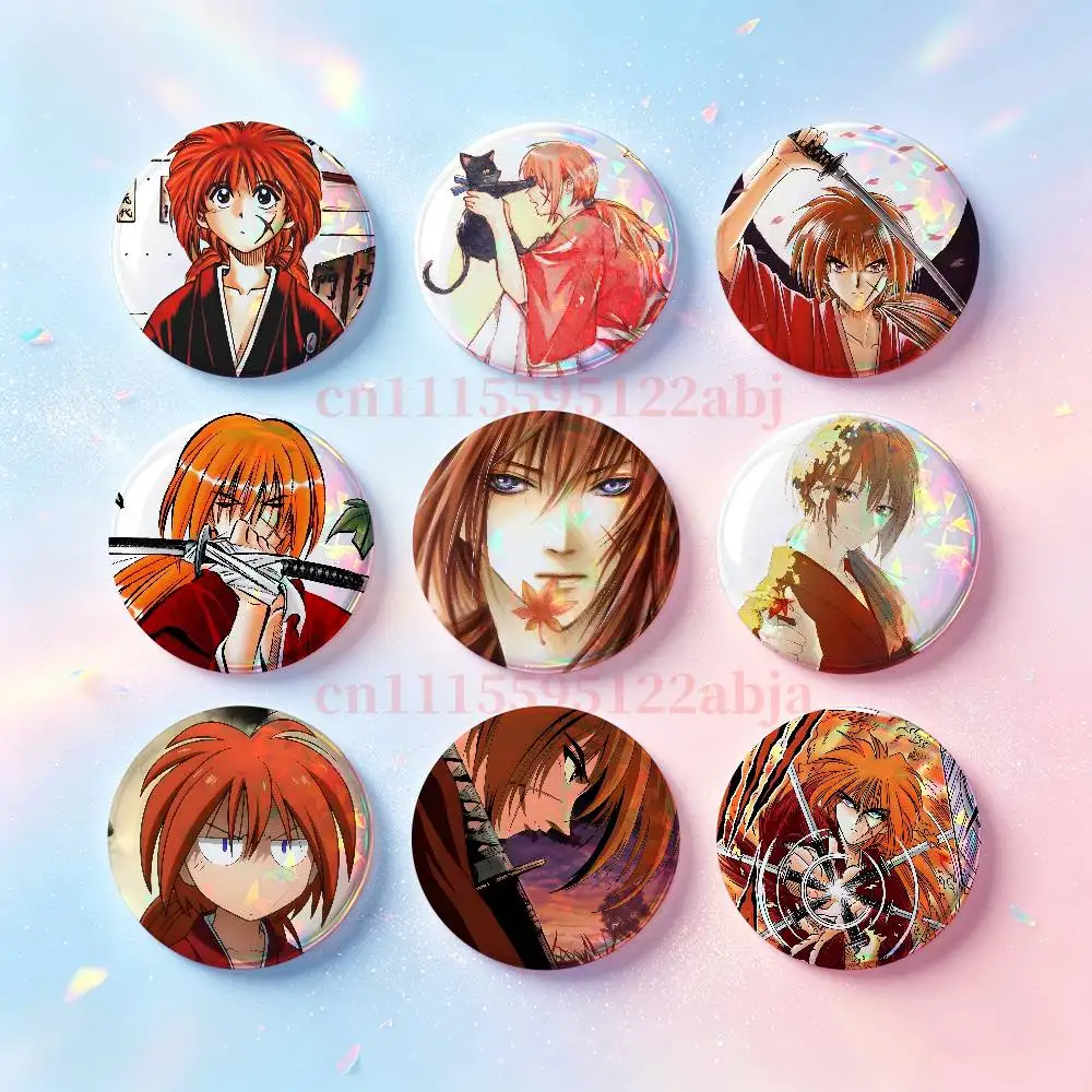 R-Rurouni Kenshin Badges 25 32 44 58 75 mm Round Customizable Wholesale Fan goods Self-made fan freebies
