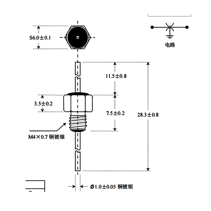 10PCS Condensatore passante 100V 100pF a 10000pF 102 103 100pf 2200pf 3300pf Filtro anti-interferenza metrico M2.5/M3/M4/M5