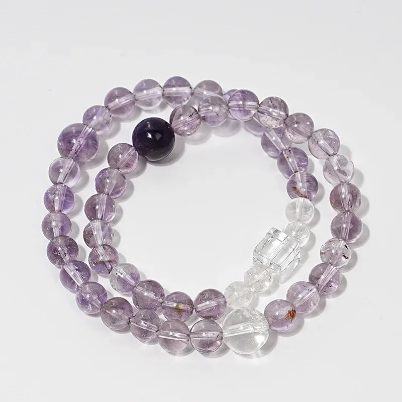 

Natural Amethyst White Crystal Bracelet Women's Light Luxury Fashion Lucky Bracelet