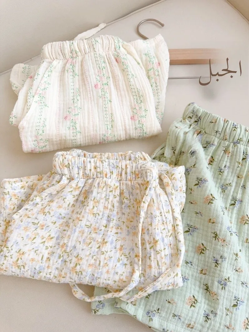 

Удобные хлопковые пляжные лыжи Sweet Sle, женские летние тонкие двухслойные марлевые домашние брюки, молодежная повседневная одежда