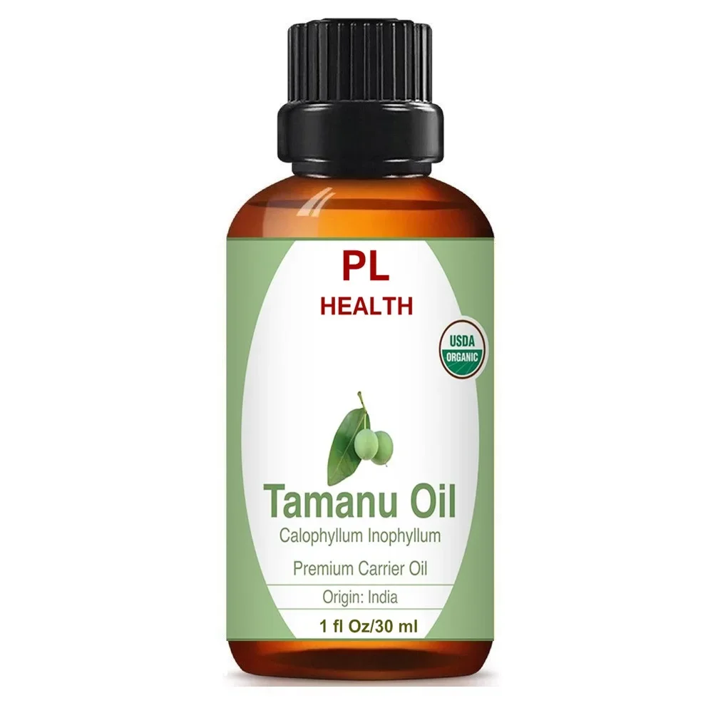 Aceite de Tamanu orgánico, aceite portador Premium para el cuidado de la piel, cuidado del cabello y masaje del cuero cabelludo, 1oz (30ml)