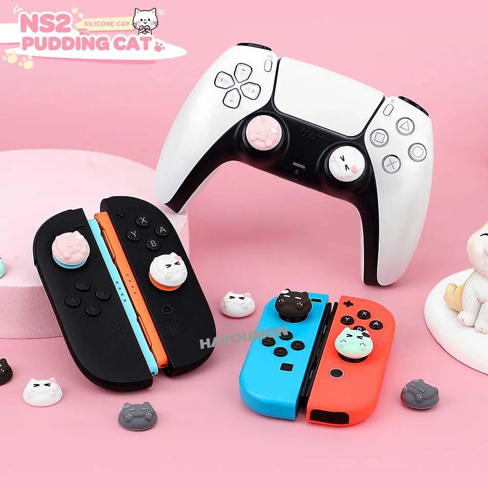4 stücke Nette Silikon Weiche Daumen Griffe Joystick Kappe Analog Stick Abdeckung Für Schalter 2/Schalter/Lite/OLED/PS5 Controller Spiel Zubehör