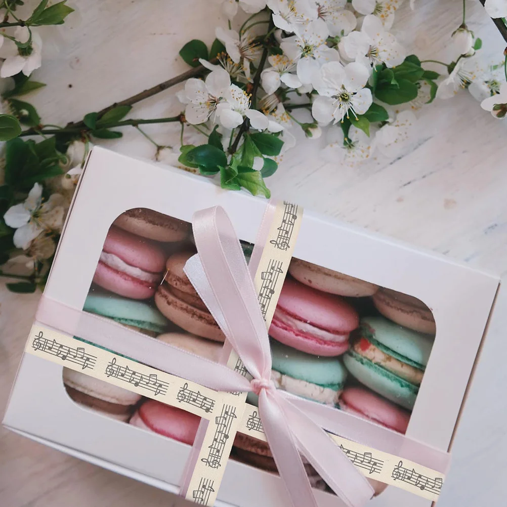 

25 Yards Music Note Printing Ribbon For Gift Wrapping Decorative Gift Box Hair Bow Making Craft Diy Accessory Ribbons