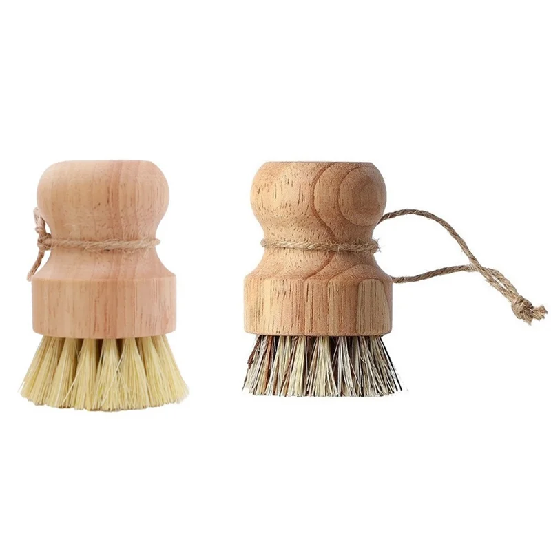 TKOH-Wooden Pot Scrubber Multipurpose Kitchen Wood Wool Cleaning Brush Oil Pan Brush Stove Brush Dish Brush Kitchen Tools