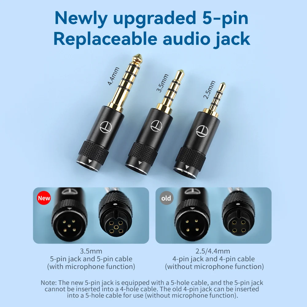 TRN Sea Serpent upgrade cable Replaceable audio jack  copper-silver mixedinterchangeable connector cable