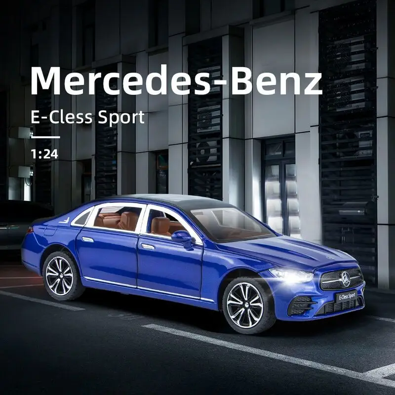 1:24 MercedesBenz E300L Alloy Sedan Multi Doors Open Light Sound Rear Wheel Pull Back Luxury Car Desktop Display Collection Gift