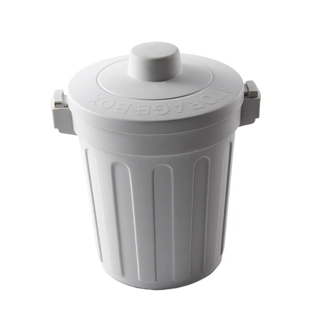 Mini Plastic Trash Can for Desktop Home Kitchen – Light Grey Small Garbage Bin