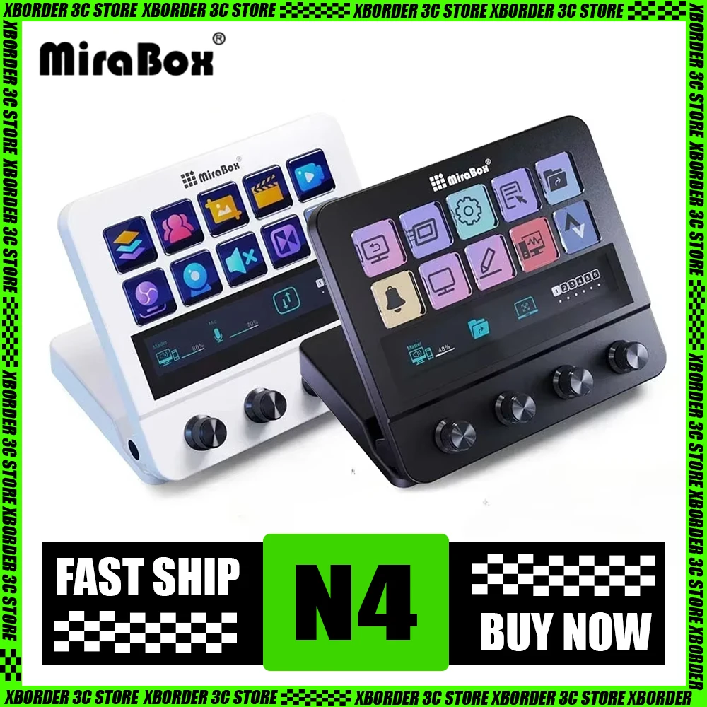 New Mirabox N4 Customized Mini Keyboard with Screen Knob Macro Programming Visual Domestic Streamdeck Console Keyboard Pc Gamer