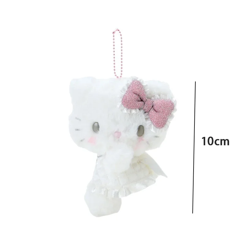Porte-clés en peluche Hello Kitty ange diable, breloque de chat double visage mignon pour sac à main, cadeau
