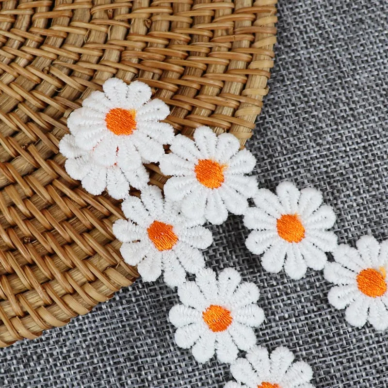 Daisy Flower Lace Trim Knitting Wedding Embroidered DIY Handmade Garment Sewing Supplies Crafts