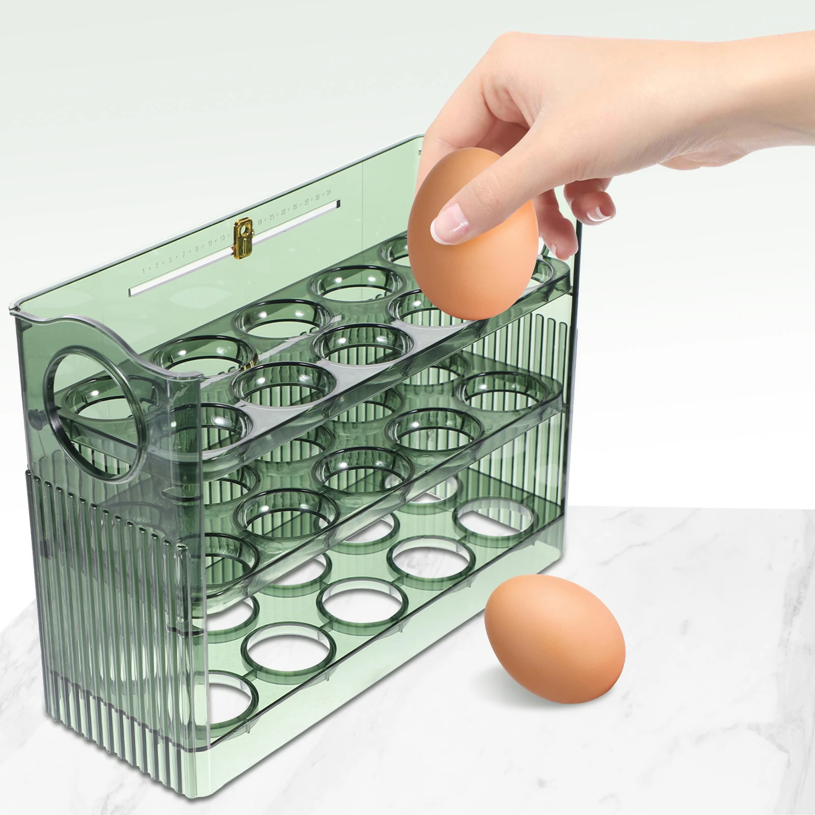 

Large Capacity Keeper Holder For Refrigerator Fridge Organizer Multi-Grid Container Plastic Box Kitchen Household Tray Container
