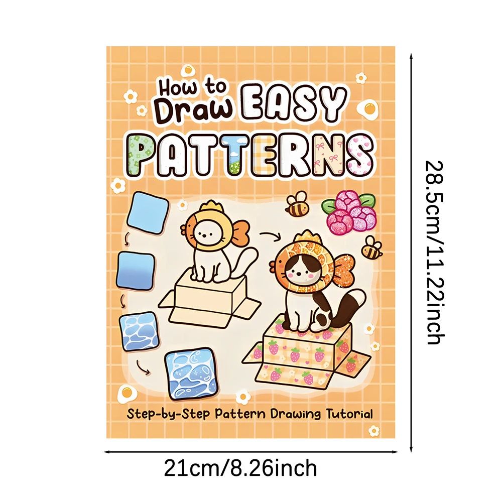 How to draw easy patterns，guide detailed steps for students to draw cartoon patterns，coloring book，notes image 6