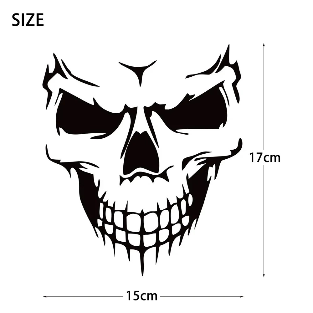 Skull Head Motorcycle Reflective/Laser Rainbow Stickers Decor Moto Helmet Motor Bike Scooter Body Windshield Accessories Decals image 2