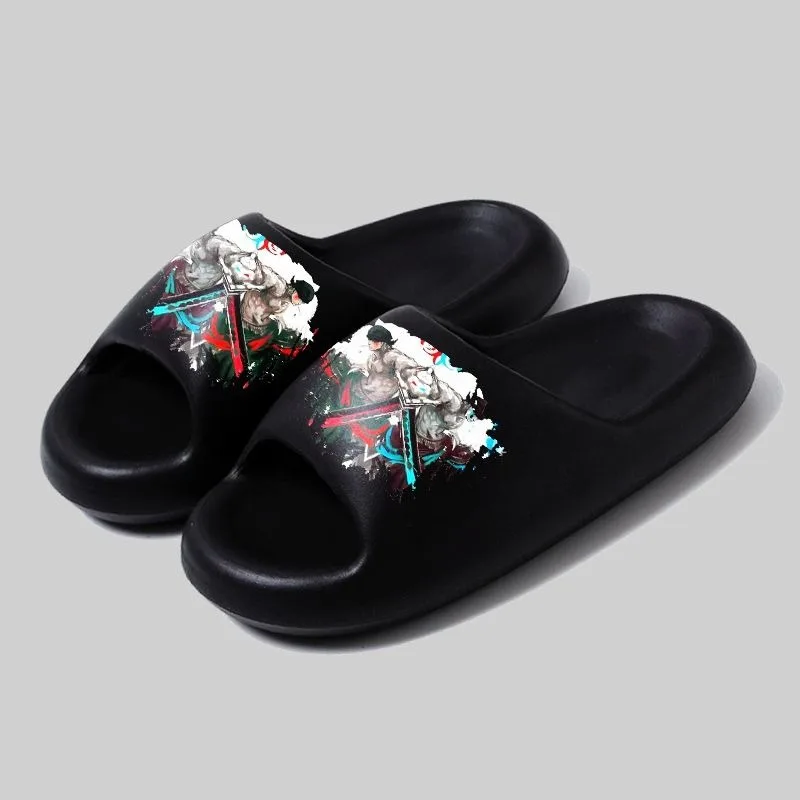 One Piece anime peripheral shoes Luffy Zoro Chopper soft-soled student handsome flip-flops boys personalized outer wear sandals