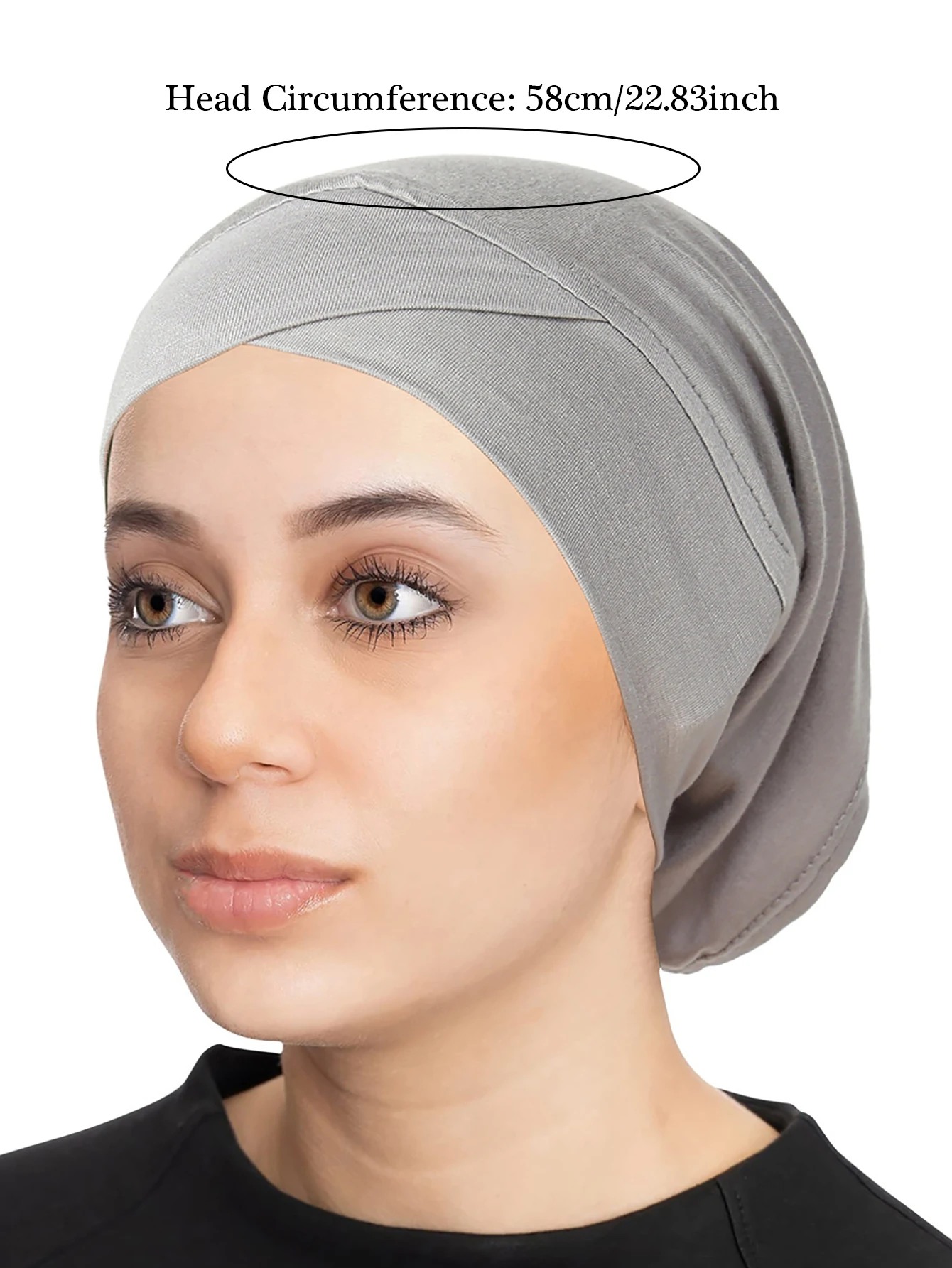 Solid Color Crossed Forehead Women Muslim Hijab Caps Wrap Head Soft Elastic Turban Bonnet Islamic Clothing Accessories