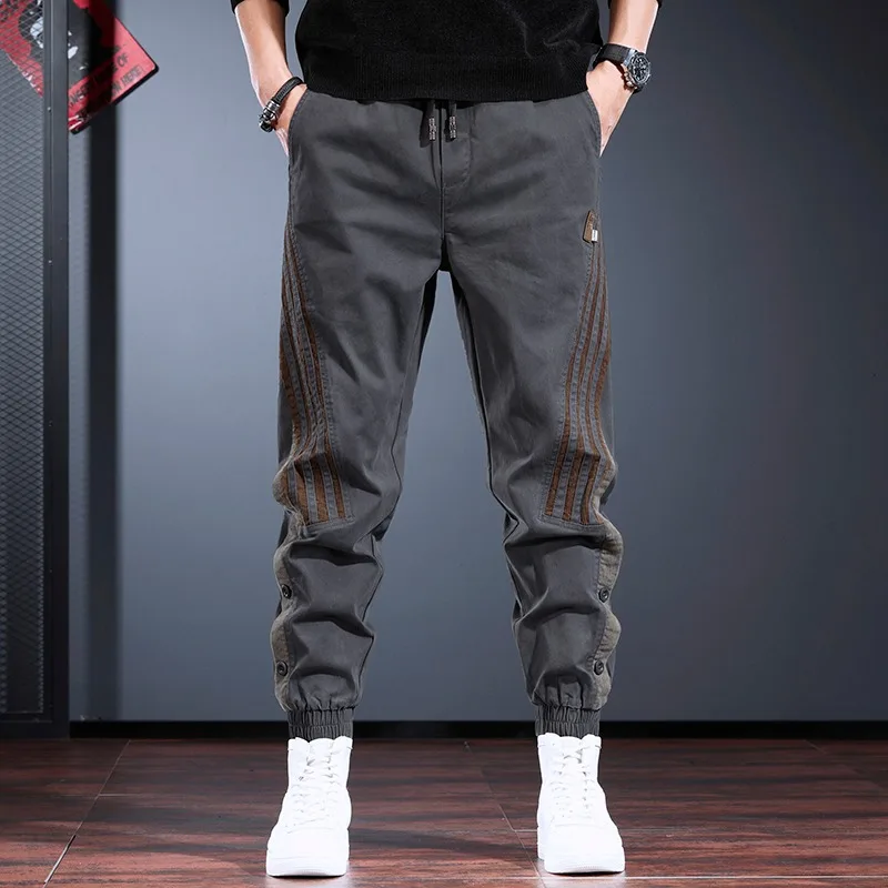New Men's Joggers Sweatpants Autumn Drawstring Casual Pants Workout Running Gym Fitness Black Sports Trousers Men Clothing 2024